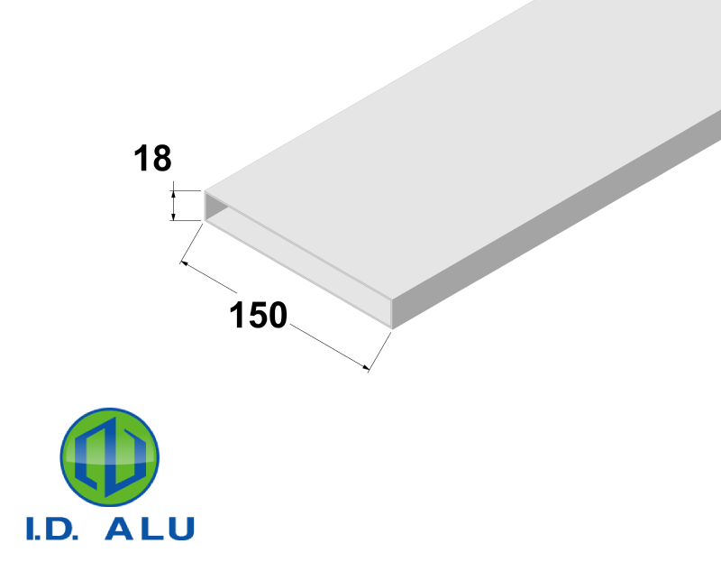 Tube rectangle alu 150x18